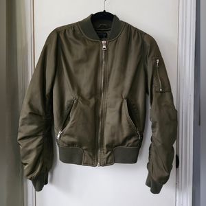 Topshop army green bomber jacket